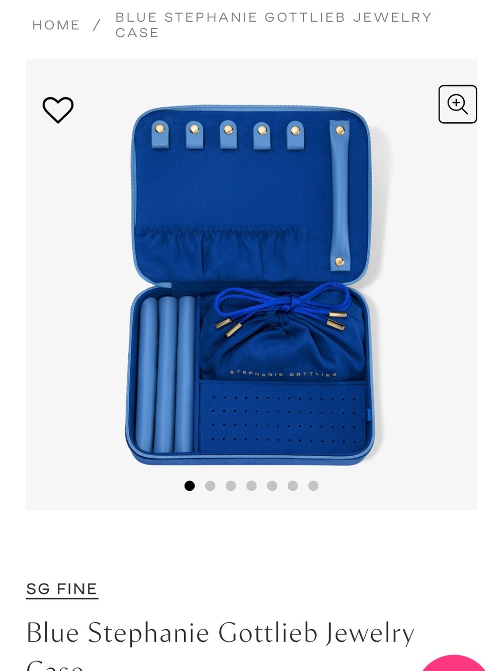 Stephanie Gottlieb Blue Travel Jewelry Case never used with original packaging